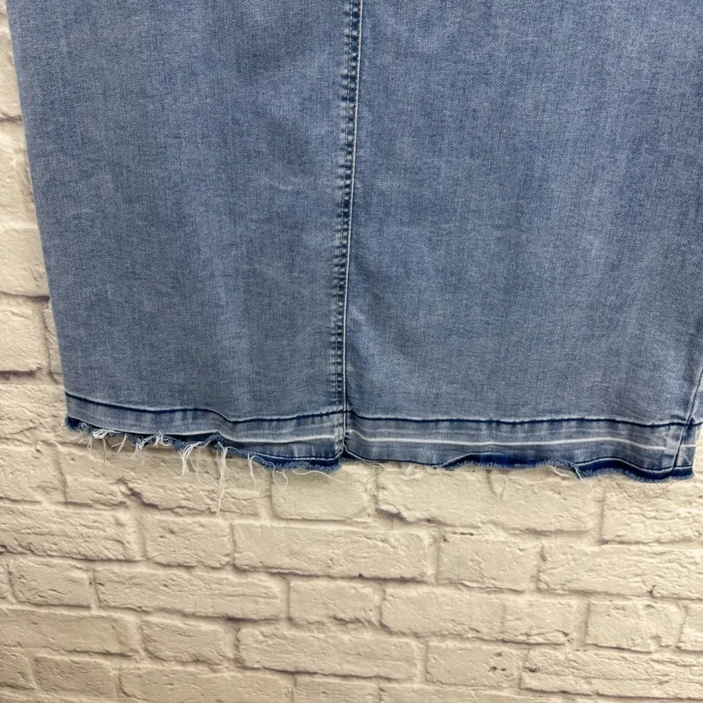 Rewash Denim High Slit Maxi Skirt Size 11/30 Medium Wash Frayed Hem J19174AG2